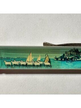 Mont Saint Michel France Floaty Pen Shepherd Sheep Flock Moves Abbey Church Vtg